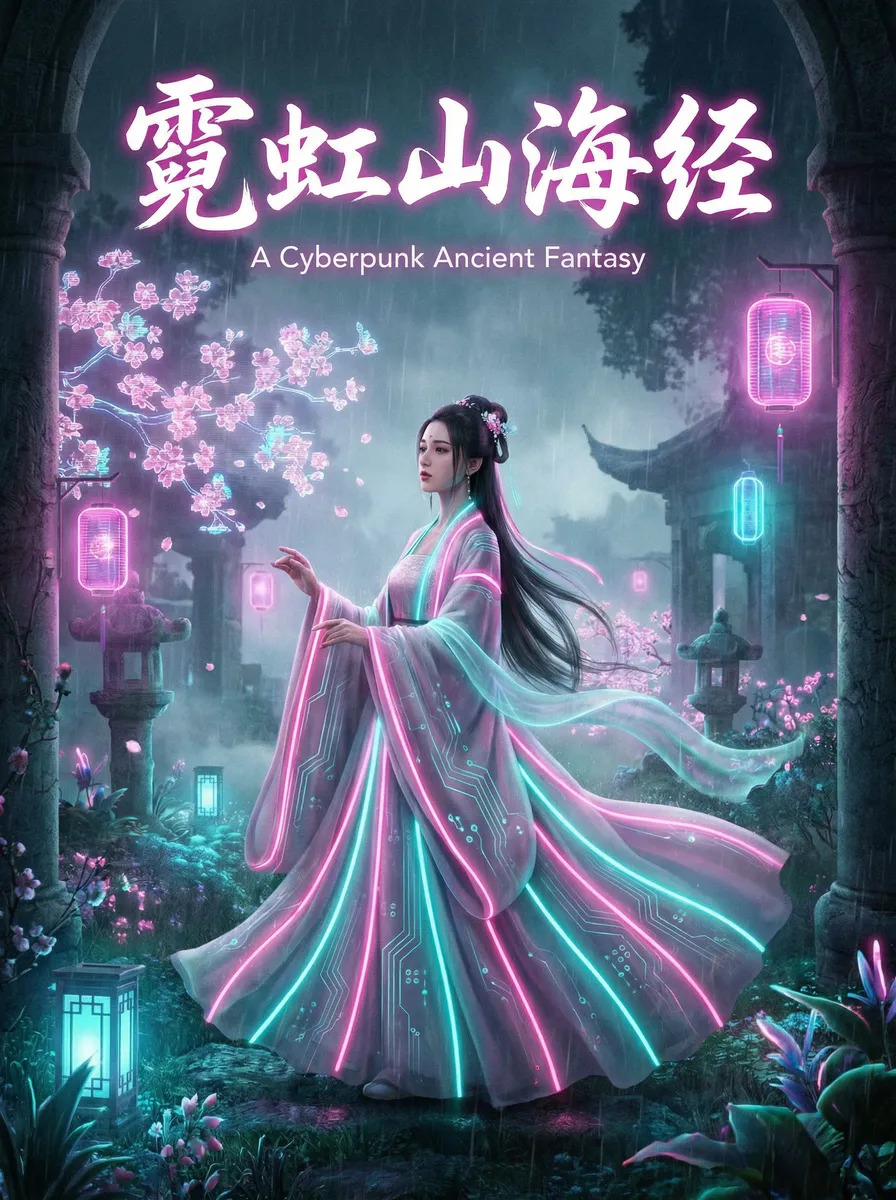 荣佑文 古风奇缘短剧 - 霓虹山海经海报